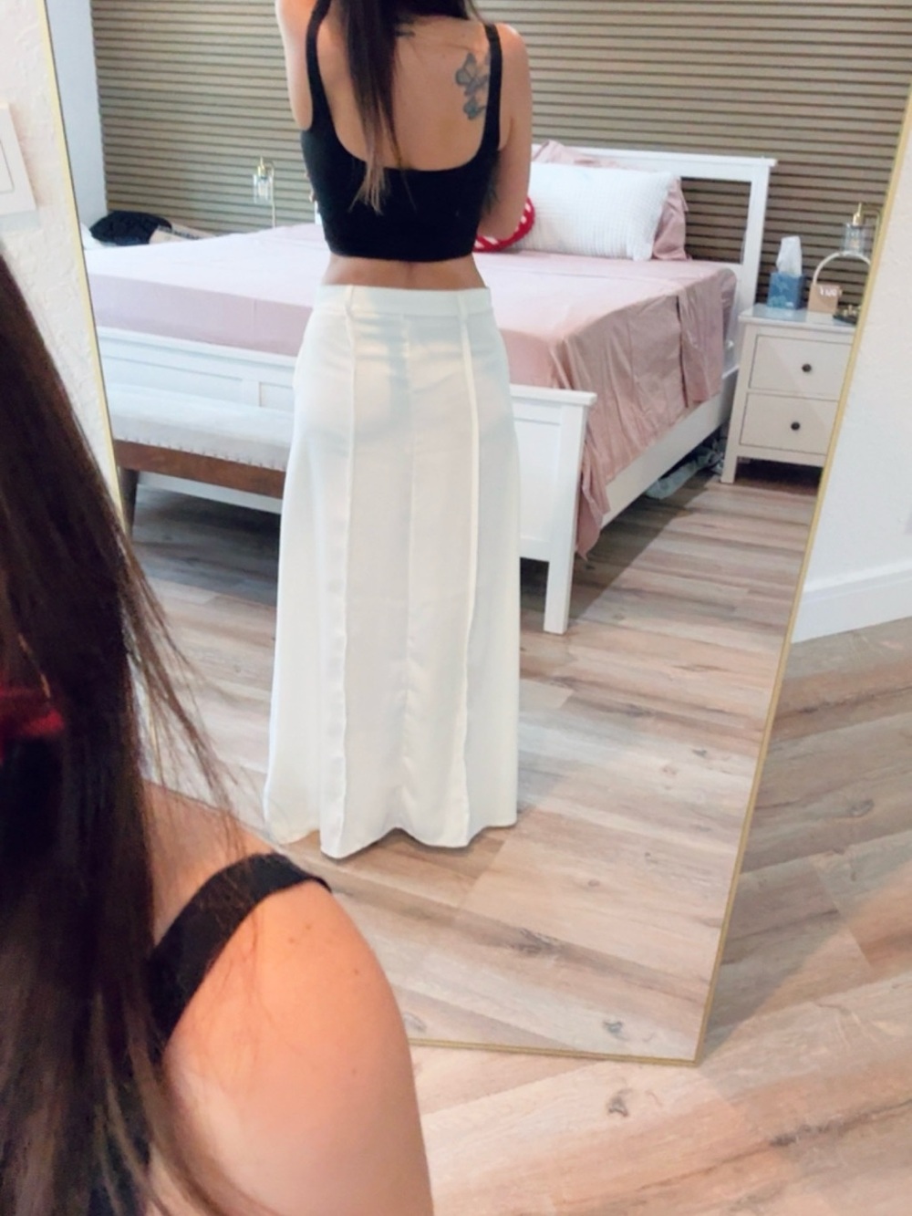 Women's White Maxi Skirt - Clean A-Line Maxi - Picture 3 of 6
